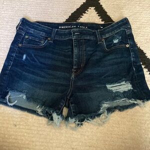 Dark Wash Distressed AE Shorts
